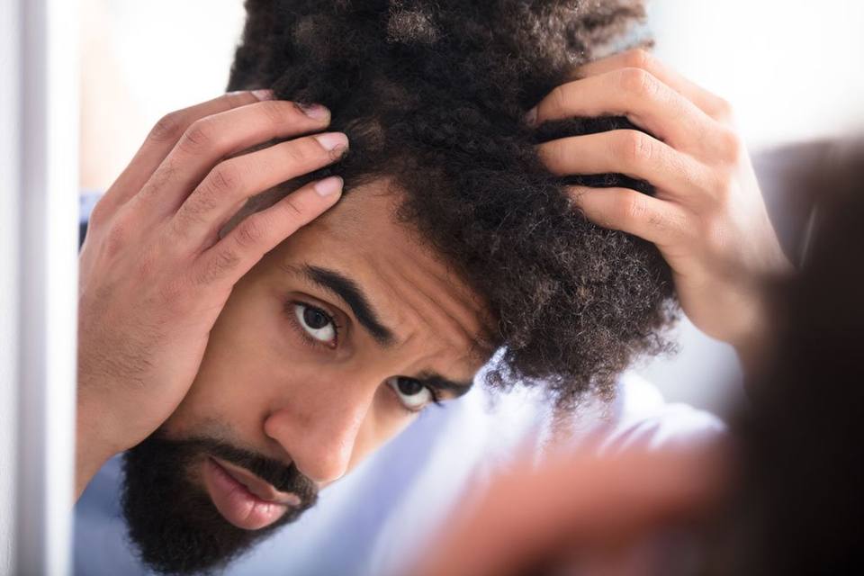 Scalp micropigmentation density between and around hair